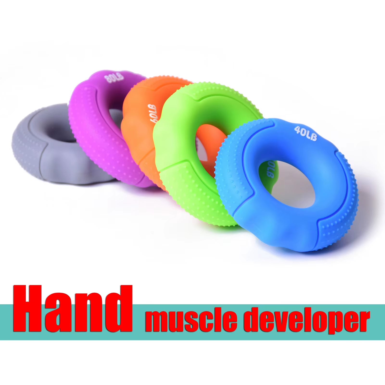 O Hand Gripper Grip Silicone Ring Hand Resistance Band Finger Stretcher-Exercise for Forearm Wrist Training Carpal Hand Expander