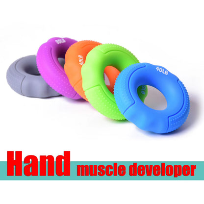 O Hand Gripper Grip Silicone Ring Hand Resistance Band Finger Stretcher-Exercise for Forearm Wrist Training Carpal Hand Expander