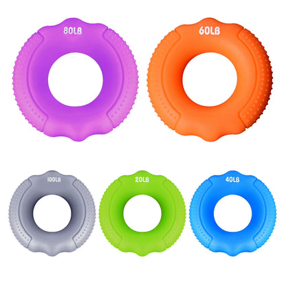 O Hand Gripper Grip Silicone Ring Hand Resistance Band Finger Stretcher-Exercise for Forearm Wrist Training Carpal Hand Expander