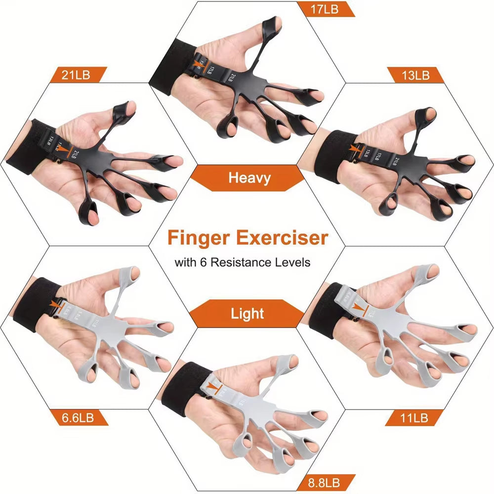 Exercise Finger Training Exercise Stretcher Hand Strengthener Resistance Band Trainer Hand Brush Expander Grips Adjustable