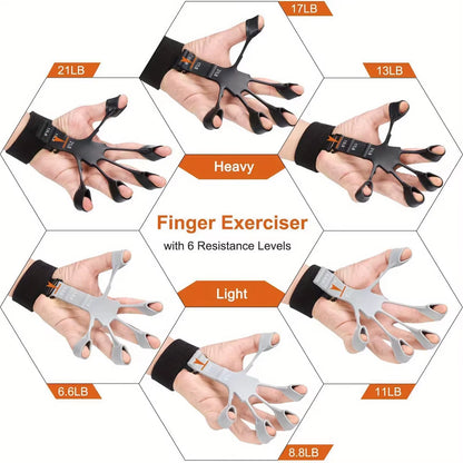 Exercise Finger Training Exercise Stretcher Hand Strengthener Resistance Band Trainer Hand Brush Expander Grips Adjustable