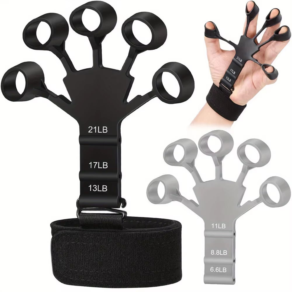 Exercise Finger Training Exercise Stretcher Hand Strengthener Resistance Band Trainer Hand Brush Expander Grips Adjustable